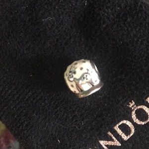 Pandora white enamel reindeer charm.